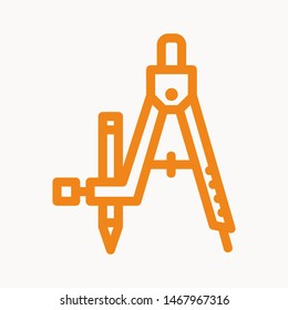Drafting Compass icon isolated sign symbol vector illustration - vector 