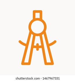 Drafting Compass icon isolated sign symbol vector illustration - vector 