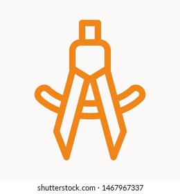 Drafting Compass icon isolated sign symbol vector illustration - vector 