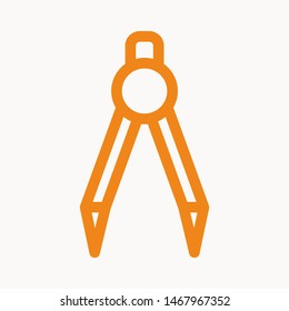 Drafting Compass icon isolated sign symbol vector illustration - vector 