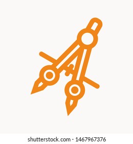 Drafting Compass icon isolated sign symbol vector illustration - vector 