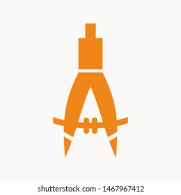 Drafting Compass icon isolated sign symbol vector illustration - vector 