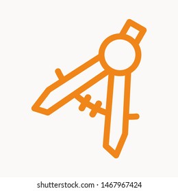 Drafting Compass icon isolated sign symbol vector illustration - vector 