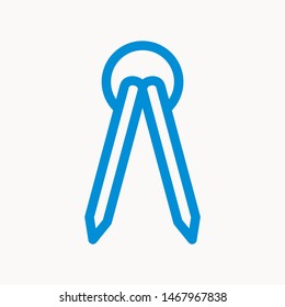 Drafting Compass icon isolated sign symbol vector illustration - vector 