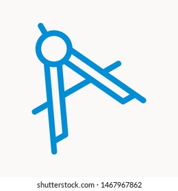 Drafting Compass icon isolated sign symbol vector illustration - vector 