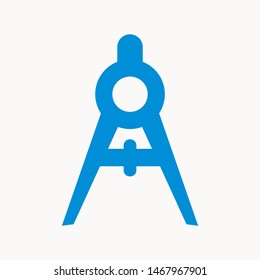 Drafting Compass icon isolated sign symbol vector illustration - vector 
