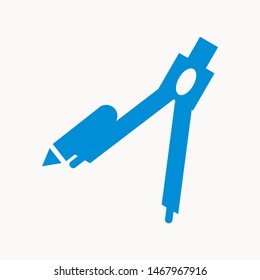 Drafting Compass icon isolated sign symbol vector illustration - vector 