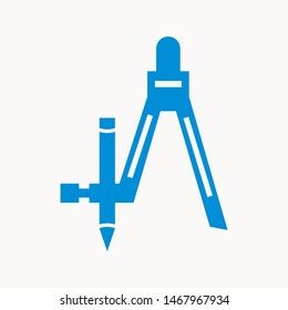 Drafting Compass icon isolated sign symbol vector illustration - vector 