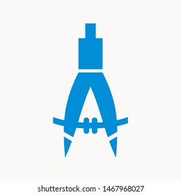 Drafting Compass icon isolated sign symbol vector illustration - vector 