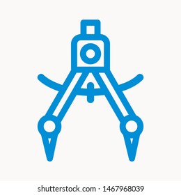 Drafting Compass icon isolated sign symbol vector illustration - vector 