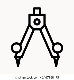 Drafting Compass icon isolated sign symbol vector illustration - vector 