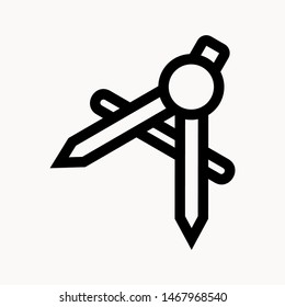 Drafting Compass icon isolated sign symbol vector illustration - vector 