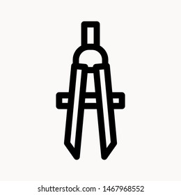 Drafting Compass icon isolated sign symbol vector illustration - vector 