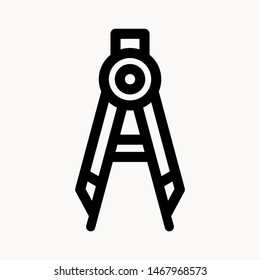 Drafting Compass icon isolated sign symbol vector illustration - vector 