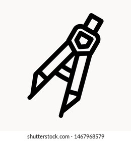 Drafting Compass icon isolated sign symbol vector illustration - vector 
