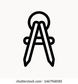 Drafting Compass icon isolated sign symbol vector illustration - vector 