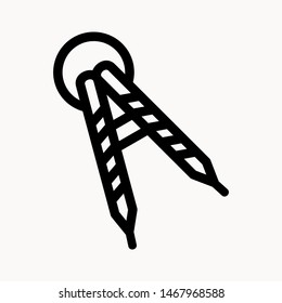 Drafting Compass icon isolated sign symbol vector illustration - vector 
