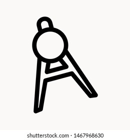 Drafting Compass icon isolated sign symbol vector illustration - vector 