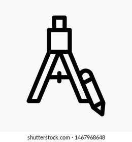 Drafting Compass icon isolated sign symbol vector illustration - vector 