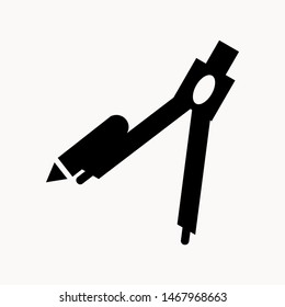 Drafting Compass icon isolated sign symbol vector illustration - vector 