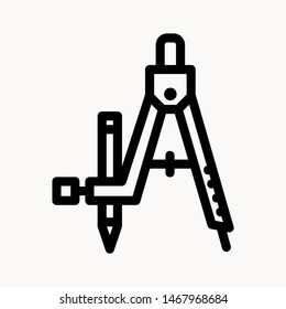 Drafting Compass icon isolated sign symbol vector illustration - vector 