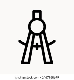 Drafting Compass icon isolated sign symbol vector illustration - vector 