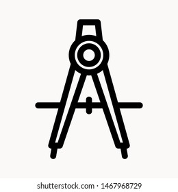 Drafting Compass icon isolated sign symbol vector illustration - vector 