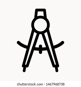 Drafting Compass icon isolated sign symbol vector illustration - vector 