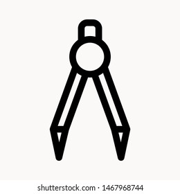 Drafting Compass icon isolated sign symbol vector illustration - vector 