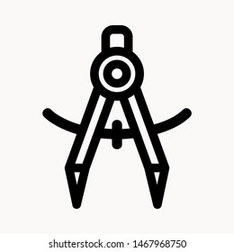 Drafting Compass icon isolated sign symbol vector illustration - vector 