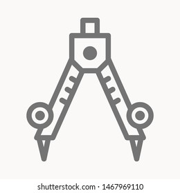 Drafting Compass icon isolated sign symbol vector illustration - vector 