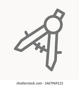 Drafting Compass icon isolated sign symbol vector illustration - vector 