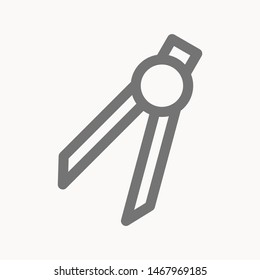 Drafting Compass icon isolated sign symbol vector illustration - vector 
