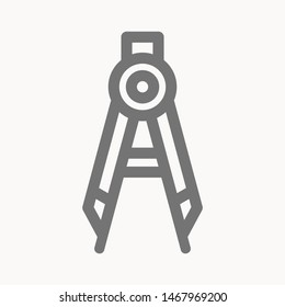 Drafting Compass icon isolated sign symbol vector illustration - vector 