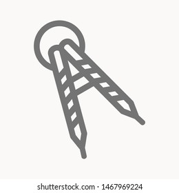 Drafting Compass icon isolated sign symbol vector illustration - vector 