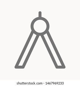 Drafting Compass icon isolated sign symbol vector illustration - vector 