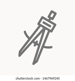 Drafting Compass icon isolated sign symbol vector illustration - vector 