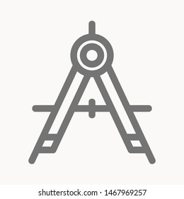 Drafting Compass icon isolated sign symbol vector illustration - vector 