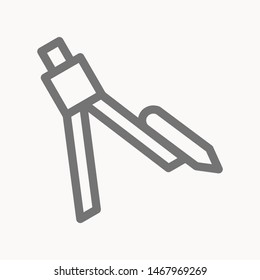 Drafting Compass icon isolated sign symbol vector illustration - vector 