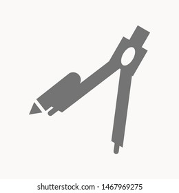 Drafting Compass icon isolated sign symbol vector illustration - vector 