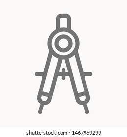 Drafting Compass icon isolated sign symbol vector illustration - vector 