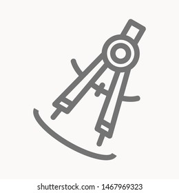 Drafting Compass icon isolated sign symbol vector illustration - vector 