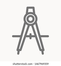 Drafting Compass icon isolated sign symbol vector illustration - vector 