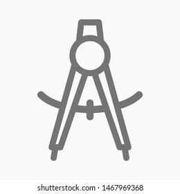 Drafting Compass icon isolated sign symbol vector illustration - vector 