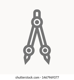 Drafting Compass icon isolated sign symbol vector illustration - vector 