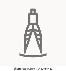 Drafting Compass icon isolated sign symbol vector illustration - vector 