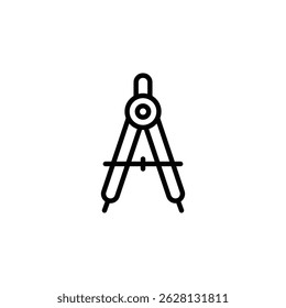 Drafting compass icon. in line style design on white background. vector illustration