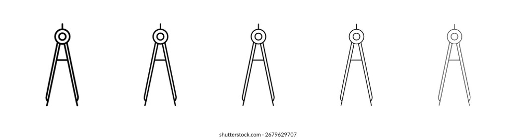 Zeichnen Kompass Symbol Logo in Strichlinien Sammlung
