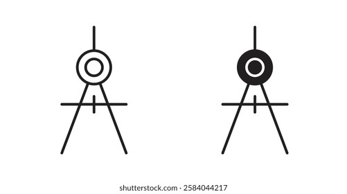 Drafting compass icon set in thin line. vector illustrations for web