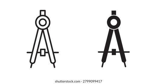 Drafting compass icon for templates, web design and infographics. EPS10